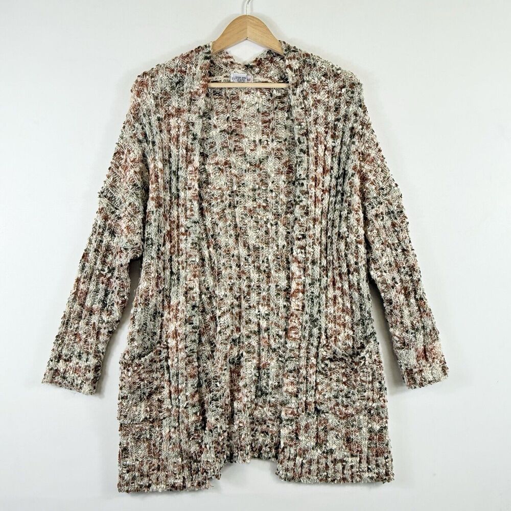 Wearables Sweater Women XS Beige Brown Nubby Cardigan Boho Earthy Soft Girl Cozy